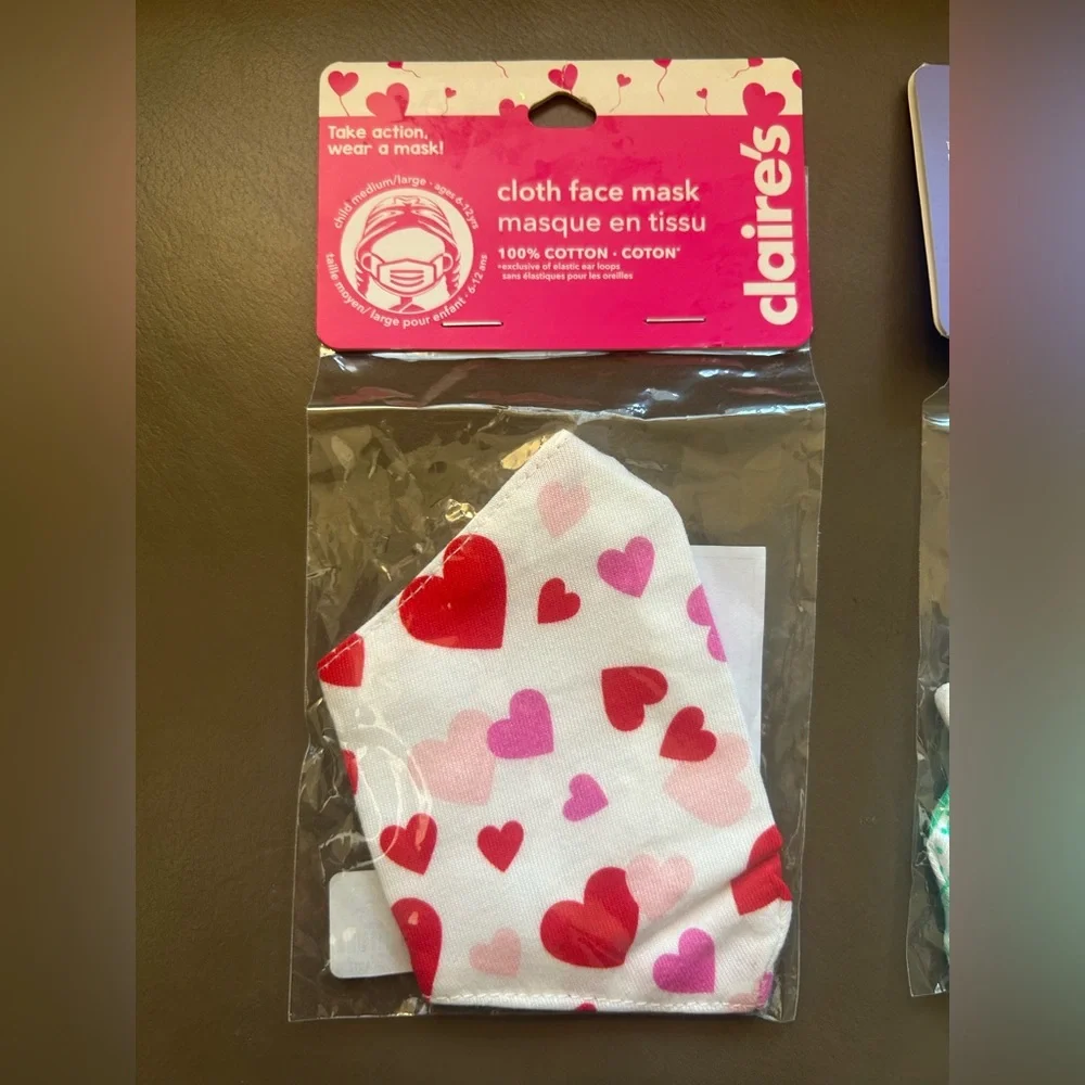 Claire's Kids Heart Face Masks 😷 - Pink🩷and Teal 💙💚